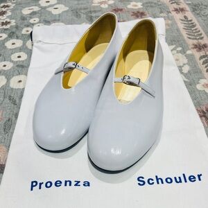 Proenza Schouler Tee Mary Jane Flats, White, EU 38.5, New with Dust Bag